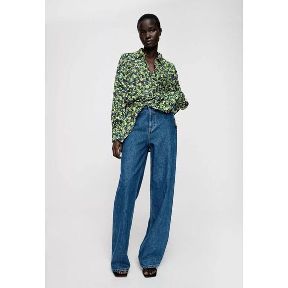 NWT Zara Women’s Full Floral Printed Button Shirt Size XS - Picture 1 of 8